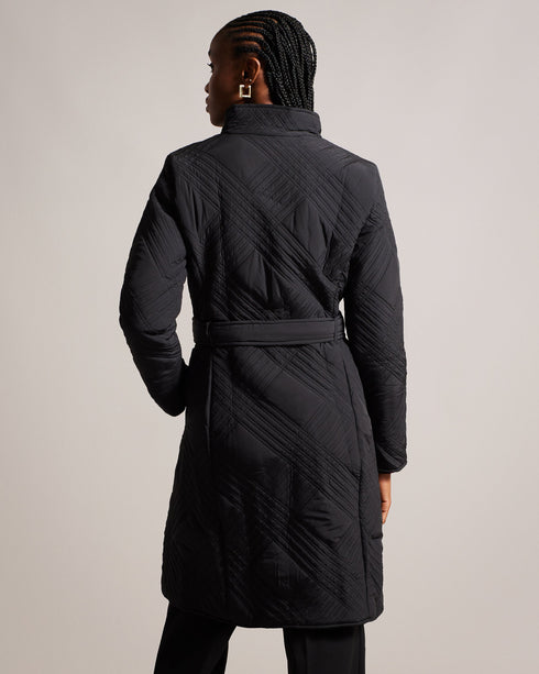 ROSEMAE-Outerwear-Wrap yourself in timeless elegance with our ROSEMAE padded wrap coat. Designed with a midi length, it exudes sophistication and provides optimal coverage for cooler days. Our house check quilted texture adds depth and dimension, so yoou can showcase your style whether you're walking the dog or making your morning commute. Padded wrap coat Midi length Asymmetric zip fastening House check quilted texture Pockets Long sleeves Belted waist- Ted Baker Romania